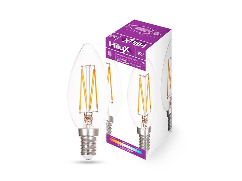 HiluX LED-Lampe K2 Candle 5.2W/927 (40W) Clear Dimmable E14