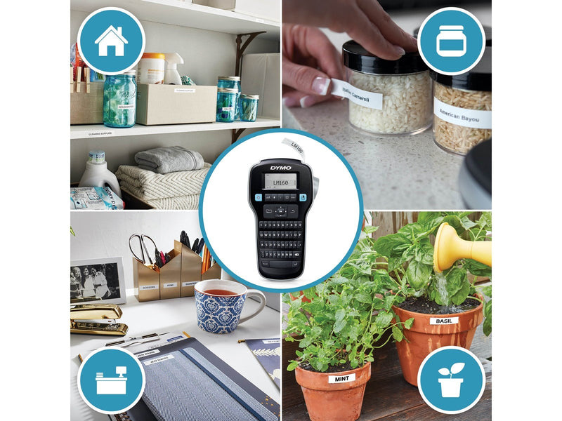 DYMO LabelManager 160 Etikettendrucker-Starterkit | mit 3 Rollen Dymo D1 Label Tape