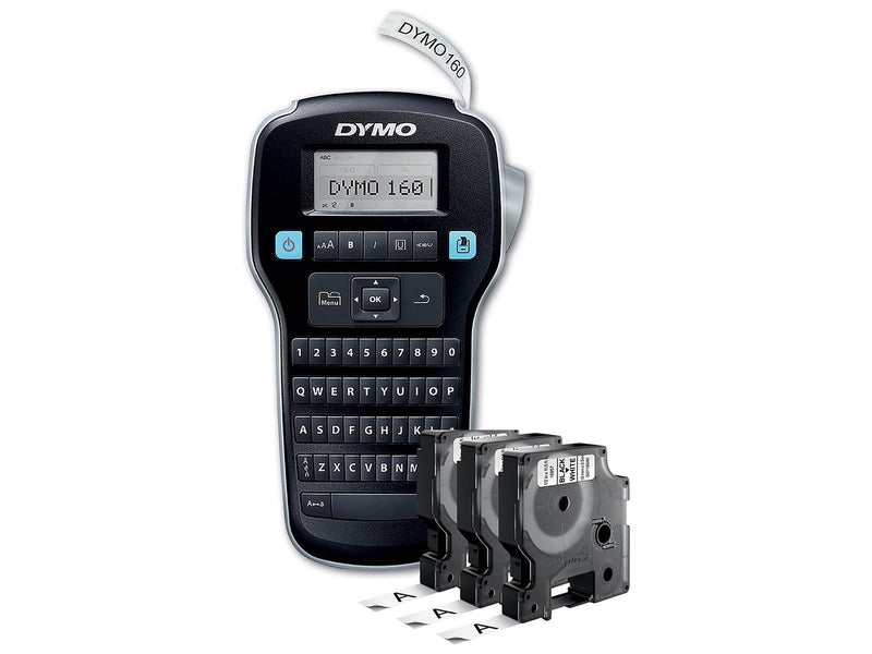 DYMO LabelManager 160 Etikettendrucker-Starterkit | mit 3 Rollen Dymo D1 Label Tape