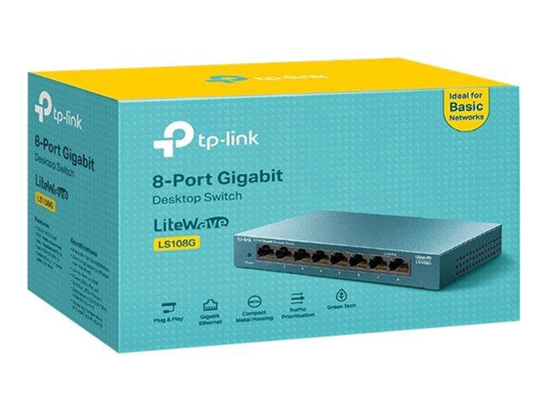 TP-Link LiteWave LS108G 8-Port 10/100/1000Mbps Desktop Network Switch