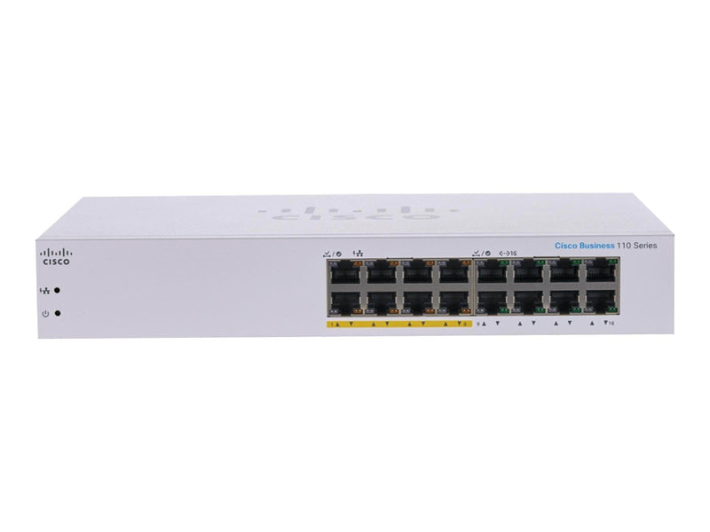 Cisco CBS110-16PP 16-Port 10/100/1000 POE Switch (8-Ports support PoE with 64W power budget)