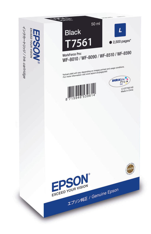Epson Original T7561L Druckerpatrone schwarz 2.500 Seiten 50ml (C13T756140)