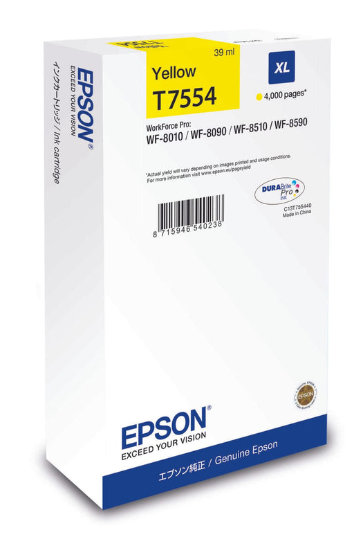 Epson Original T7554XL Druckerpatrone gelb 4.000 Seiten 39ml (C13T755440)