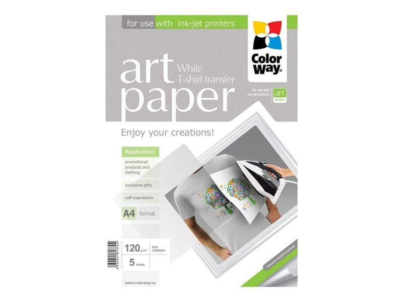 ColorWay ART T-shirt transfer - photo paper - 5 sheet(s) - A4 - 120 g/m²