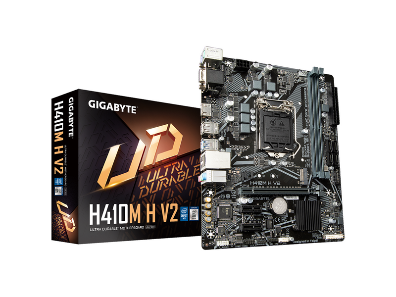 GIGABYTE H410M H V2 Mainboard - Intel H410 - Intel LGA1200 socket - DDR4 RAM - Micro-ATX