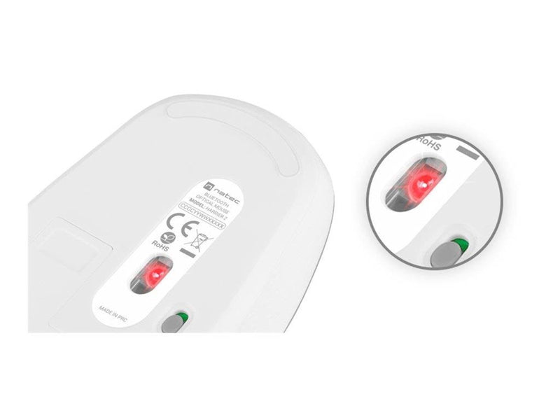 Natec Harrier 2 - mouse - Bluetooth 5.1 - grey white - Maus (Grau)