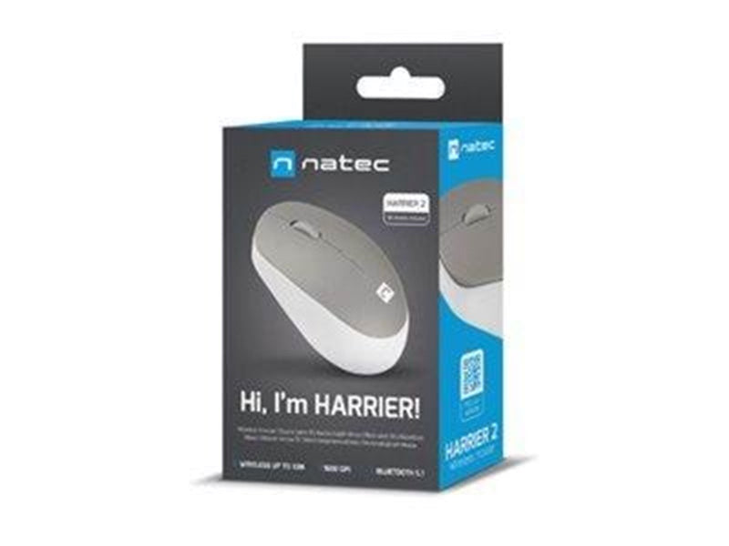 Natec Harrier 2 - mouse - Bluetooth 5.1 - grey white - Maus (Grau)
