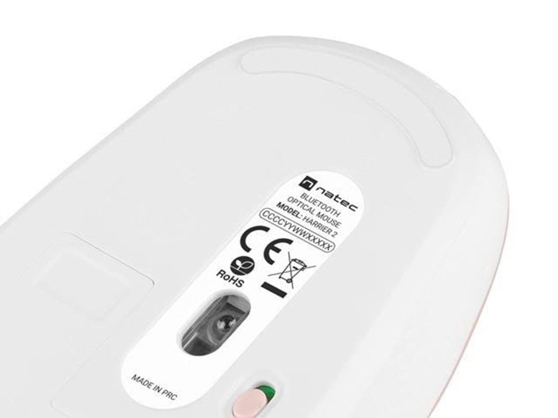 Natec Harrier 2 - mouse - Bluetooth 5.1 - white pink - Maus (Weiß)