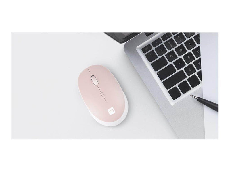 Natec Harrier 2 - mouse - Bluetooth 5.1 - white pink - Maus (Weiß)
