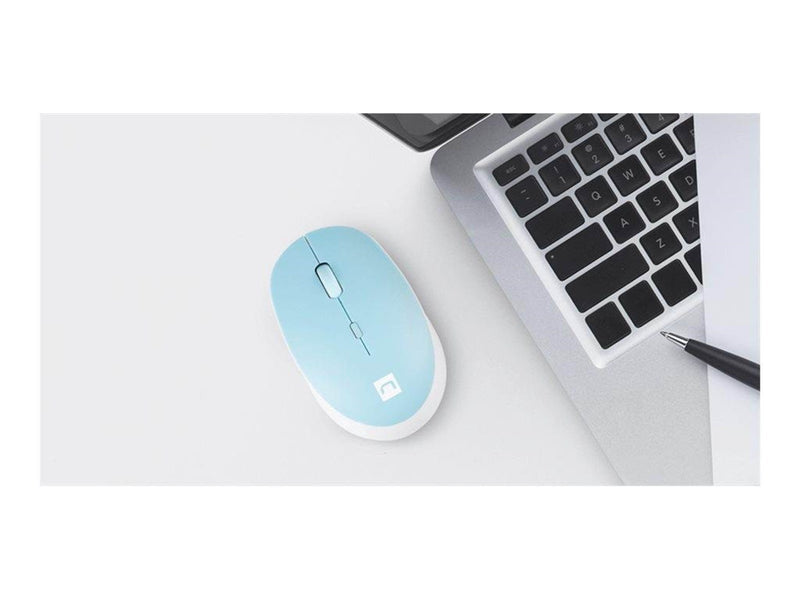 Natec Harrier 2 - mouse - Bluetooth 5.1 - white blue - Maus (Blau)