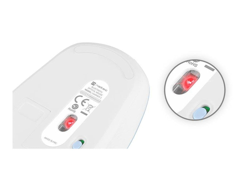 Natec Harrier 2 - mouse - Bluetooth 5.1 - white blue - Maus (Blau)