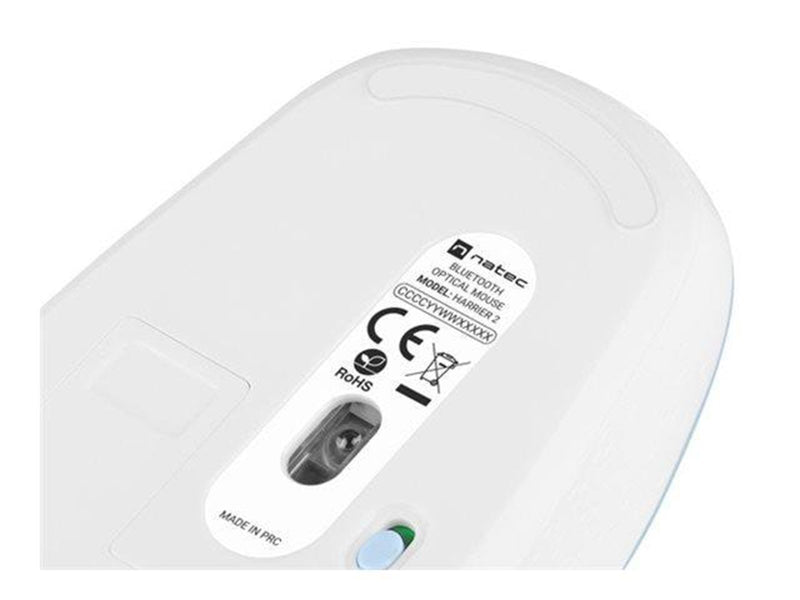 Natec Harrier 2 - mouse - Bluetooth 5.1 - white blue - Maus (Blau)