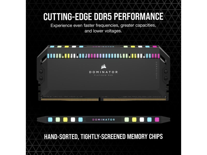 Corsair Dominator Platinum RGB DDR5-6600 - 64GB - CL32 - Quad Channel (4 pcs) - Intel XMP - Schwarz mit RGB
