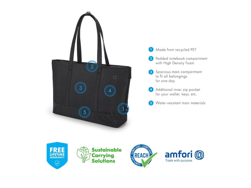 Dicota Shopper Bag Eco Motion Tote für Laptop 14.1" | Schwarz