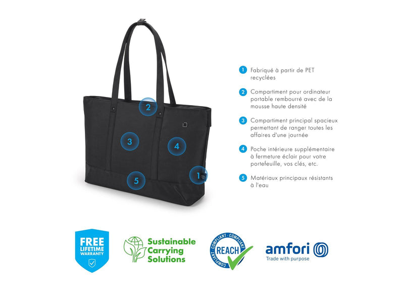 Dicota Shopper Bag Eco Motion Tote für Laptop 14.1" | Schwarz