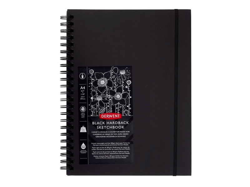 Derwent A4 Black Book Wire Bound Portrait
