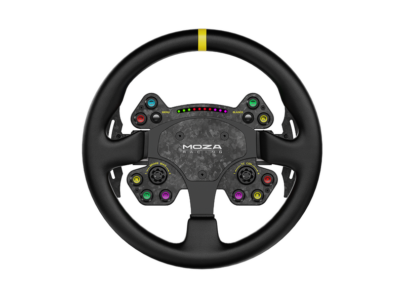 Moza Racing RS V2 Steering Wheel Round - Leather (33 cm) - Wireless Wheel - PC