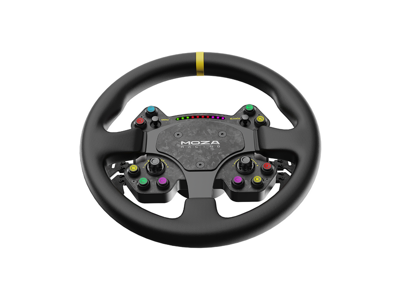 Moza Racing RS V2 Steering Wheel Round - Leather (33 cm) - Wireless Wheel - PC