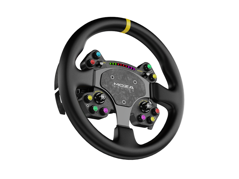 Moza Racing RS V2 Steering Wheel Round - Leather (33 cm) - Wireless Wheel - PC
