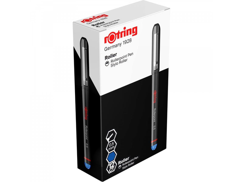 Rotring rOtring Rollerball Tintenroller | Nadelspitze (0,5 mm) für präzise Linien | blaue Tinte | 12 Stück