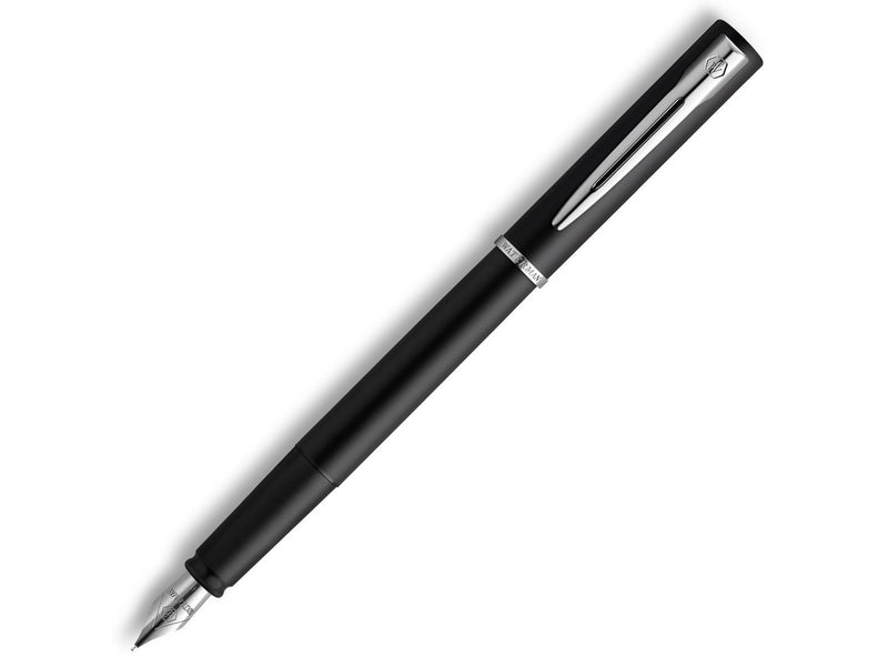 Waterman Allure Füller| Lackierung in Schwarz | Füllfederhalter mit feiner Feder | Blaue Tinte