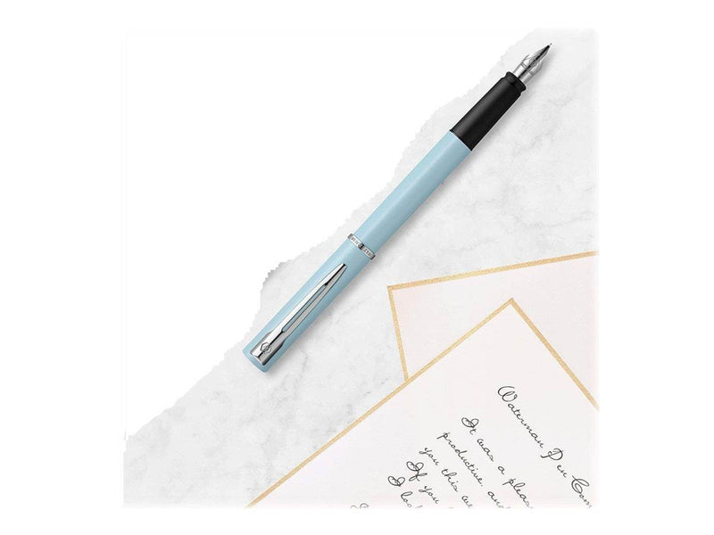 Waterman Allure Füller | Pastell-Baby Blue | Füllfederhalter mit feiner Feder | Blaue Tinte | Geschenkbox