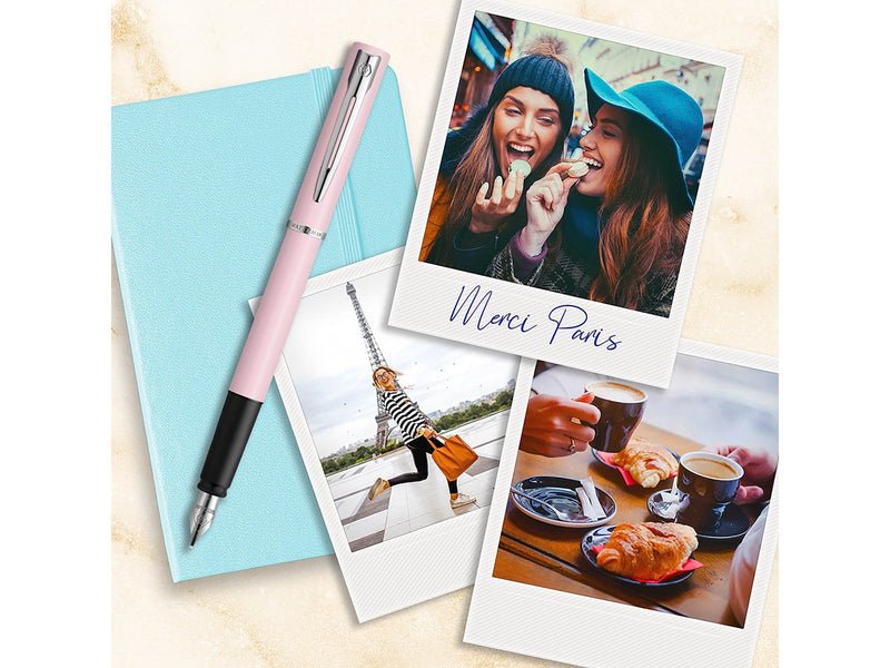 Waterman Allure Füller | Pastell-Macaron Rosa | Füllfederhalter mit feiner Feder | Blaue Tinte | Geschenkbox