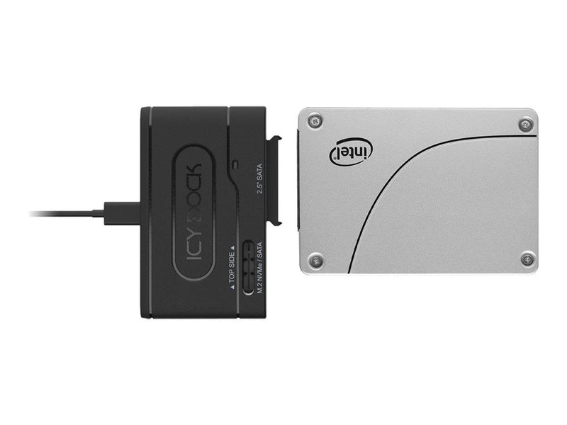 Icy dock EZ-Adapter MB104U-1SMB - storage controller - M.2 Card (PCIe NVMe & SATA) / SATA SSD - USB 3.2 (Gen 2)