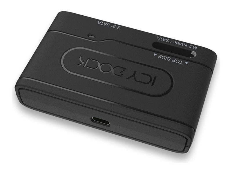 Icy dock EZ-Adapter MB104U-1SMB - storage controller - M.2 Card (PCIe NVMe & SATA) / SATA SSD - USB 3.2 (Gen 2)