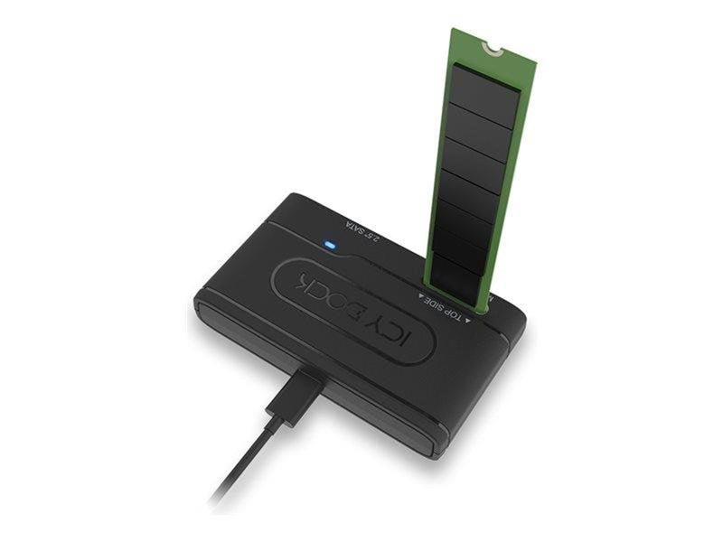 Icy dock EZ-Adapter MB104U-1SMB - storage controller - M.2 Card (PCIe NVMe & SATA) / SATA SSD - USB 3.2 (Gen 2)