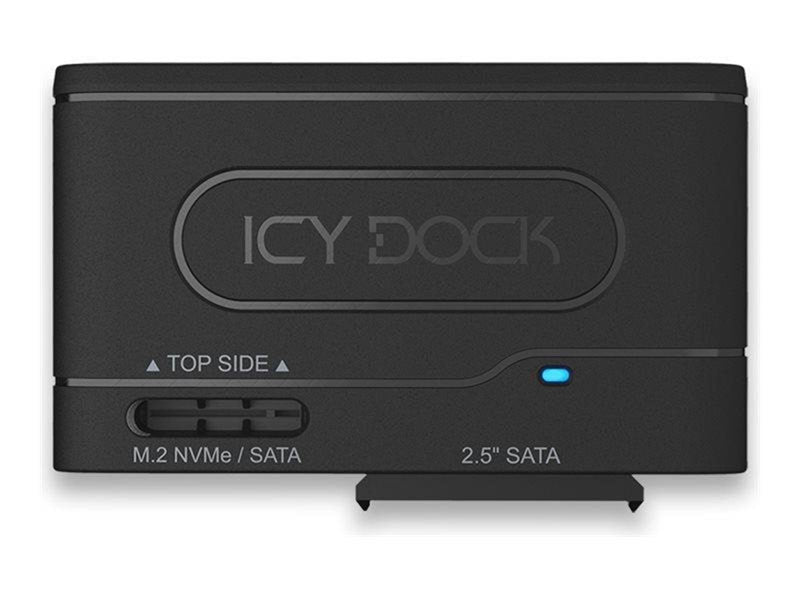 Icy dock EZ-Adapter MB104U-1SMB - storage controller - M.2 Card (PCIe NVMe & SATA) / SATA SSD - USB 3.2 (Gen 2)