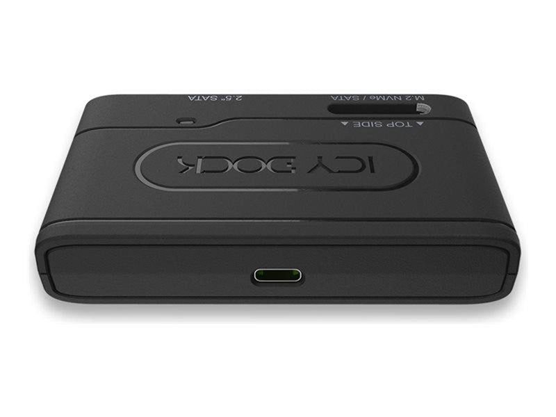 Icy dock EZ-Adapter MB104U-1SMB - storage controller - M.2 Card (PCIe NVMe & SATA) / SATA SSD - USB 3.2 (Gen 2)