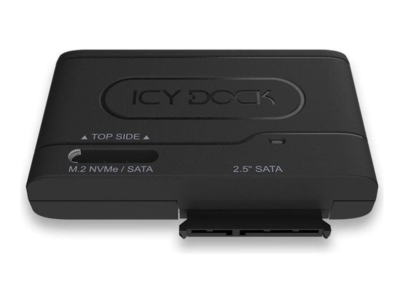 Icy dock EZ-Adapter MB104U-1SMB - storage controller - M.2 Card (PCIe NVMe & SATA) / SATA SSD - USB 3.2 (Gen 2)