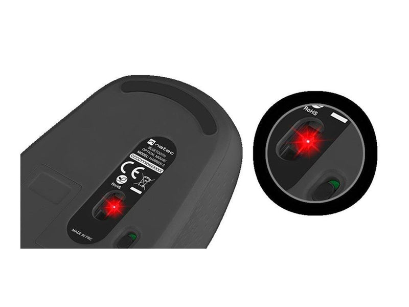 Natec Harrier 2 - mouse - 2.4 GHz Bluetooth 5.1 - black - Maus (Schwarz)