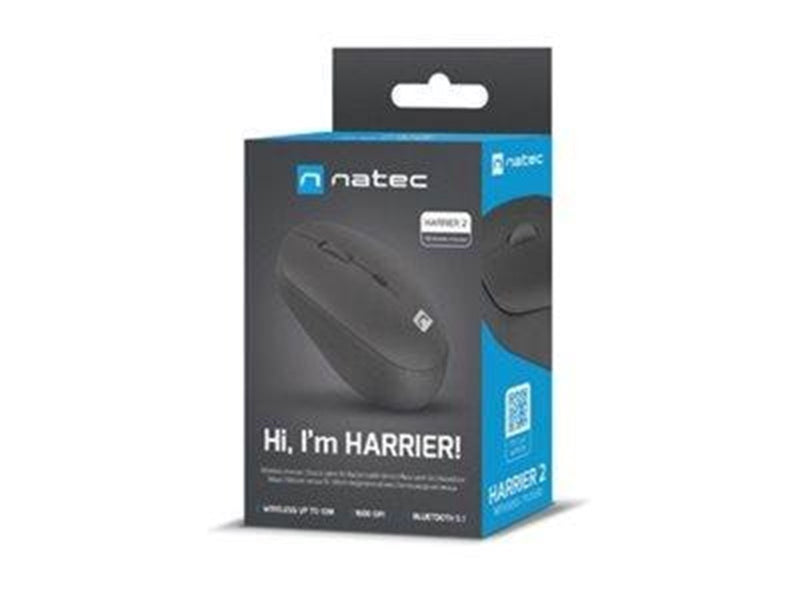 Natec Harrier 2 - mouse - 2.4 GHz Bluetooth 5.1 - black - Maus (Schwarz)