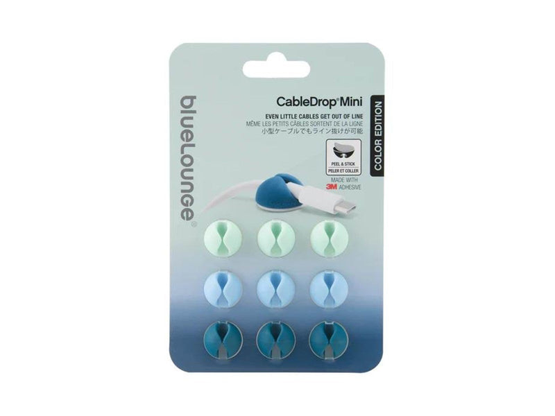 Bluelounge Design CableDrop mini - Blue - 9-pack