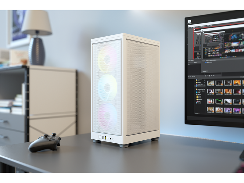 Corsair iCUE 2000D RGB AIRFLOW - White - Gehäuse - Minitower - Weiß