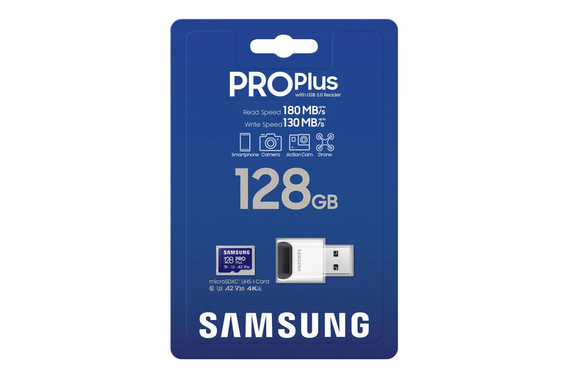 Samsung PRO Plus MB-MD128SB Speicherkarte 128 GB mit USB Kartenleser