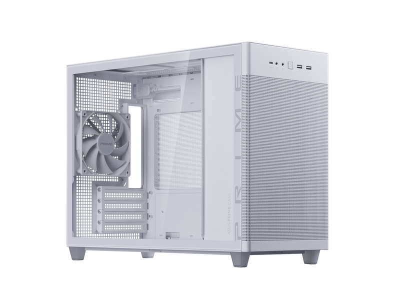 ASUS Prime AP201 Tempered Glass - White - Gehäuse - Minitower - Weiß
