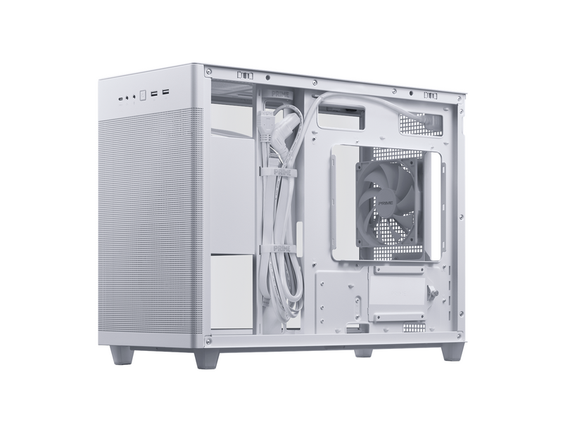 ASUS Prime AP201 Tempered Glass - White - Gehäuse - Minitower - Weiß