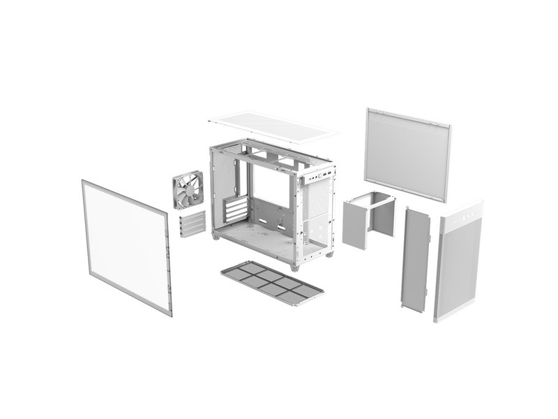 ASUS Prime AP201 Tempered Glass - White - Gehäuse - Minitower - Weiß