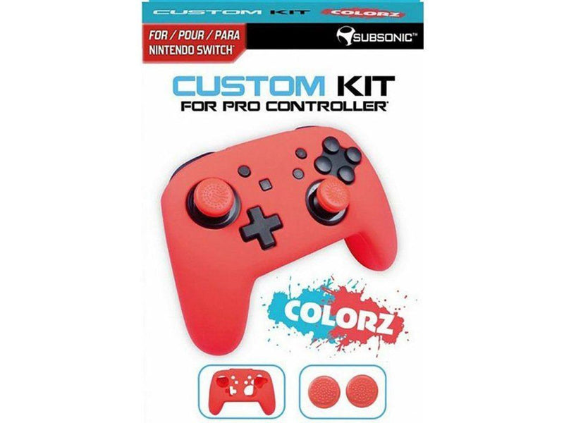 Subsonic Silicon Protective Cover Custom Kit for Pro Controller for Nintendo Switch (Red) - Nintendo Switch