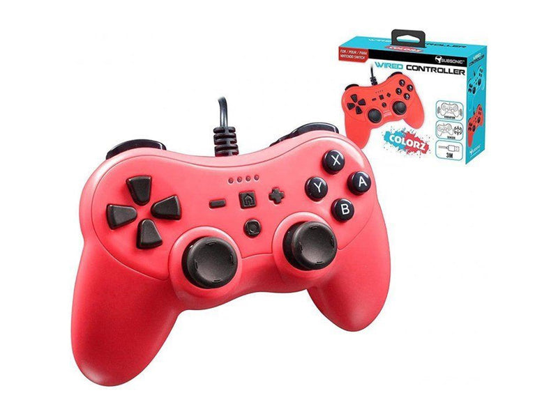 Subsonic Colours Controller Red - Wired Controller - Nintendo Switch