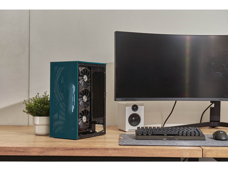 Ssupd Meshroom S V2 Mini-ITX Case - Full Mesh - Charcoal Black - PCIE 4.0 - Gehäuse - Blau