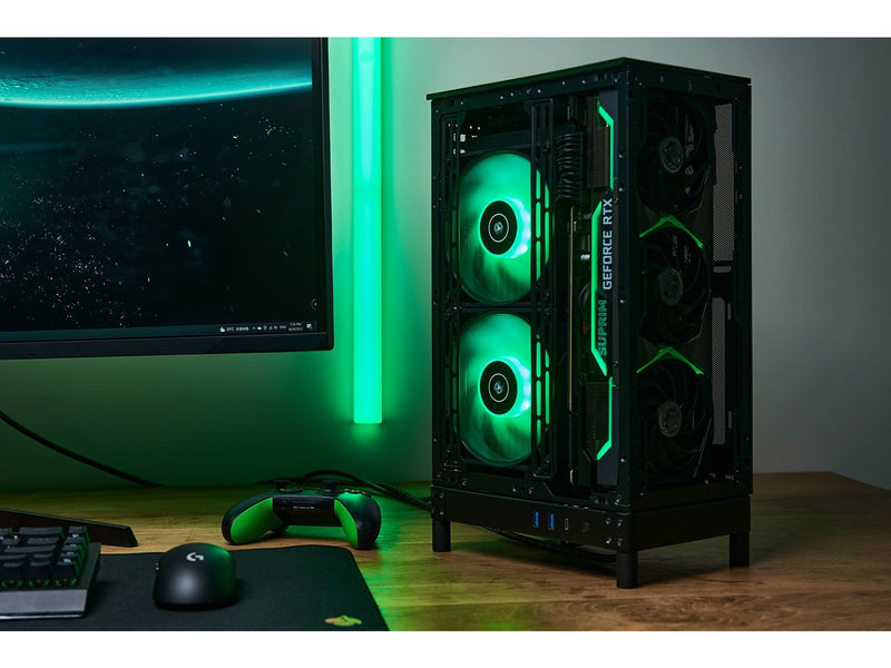 Ssupd Meshroom S V2 Mini-ITX Case - Full Mesh - Charcoal Black - PCIE 4.0 - Gehäuse - Grün