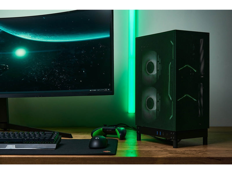 Ssupd Meshroom S V2 Mini-ITX Case - Full Mesh - Charcoal Black - PCIE 4.0 - Gehäuse - Grün