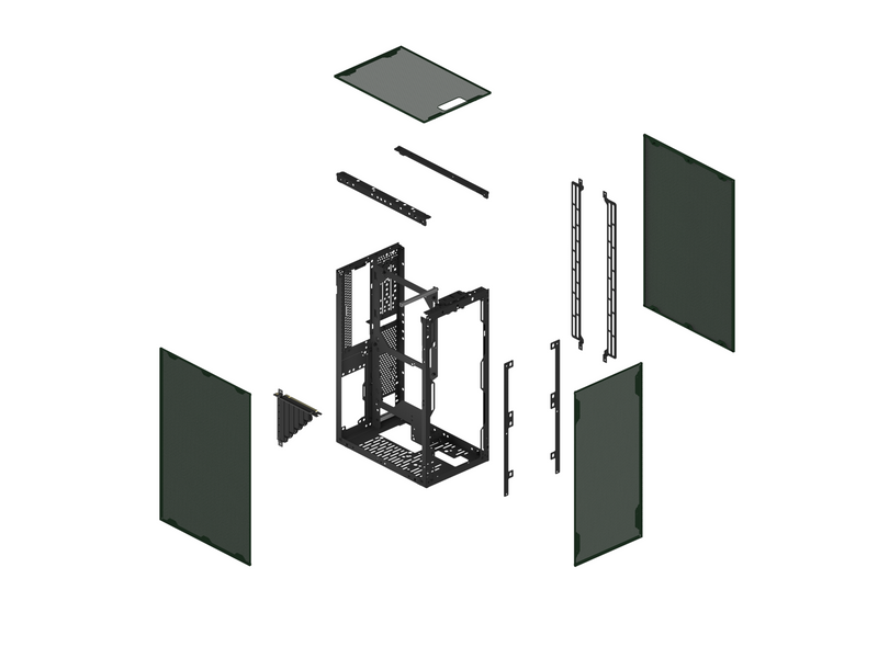 Ssupd Meshroom S V2 Mini-ITX Case - Full Mesh - Charcoal Black - PCIE 4.0 - Gehäuse - Grün