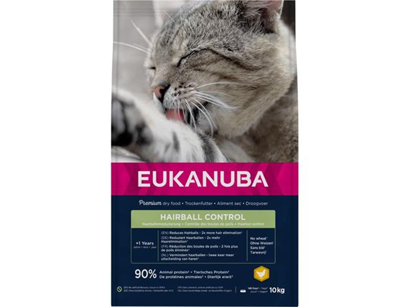Eukanuba Cat Adult Hairball 1+ 10kg