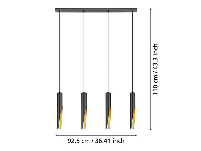 EGLO Barbotto schwarz, gold