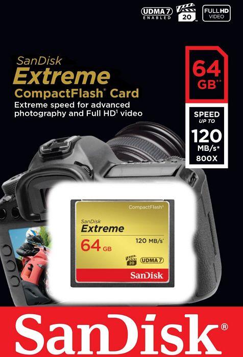 SanDisk Extreme CompactFlash Speicherkarte 64GB